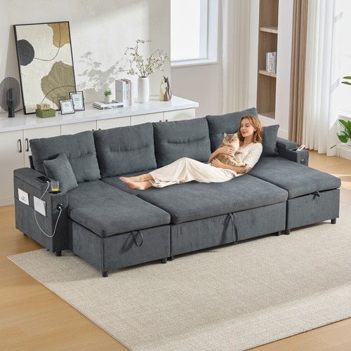 Sofa bed seater - seater, corduroy