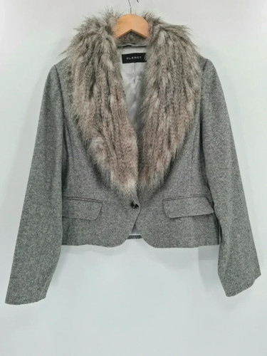 Planet grey wool blend - grey,