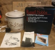 VTG 1980s Russell Hobbs Compact Slow Cooker No.5801 Country Style 1.5 Litre  NEW
