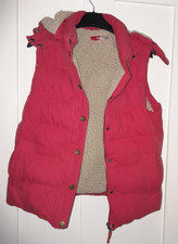 Ladies Boden Red Hooded Down Filled Gilet/Bodywarmer Size 14