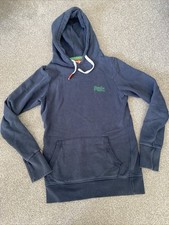 Girls Superdry Navy Hoodie Size S - To Fit 12-13 Years