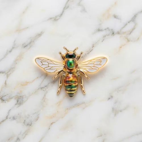 Retro enamel bee - retro, brooch