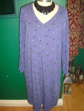 GUDRUN SJODEN BLUE CHERRIES  LAGENLOOK/TUNIC STYLE  DRESS - SIZE L - UK 16/18