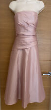 True Bride Ladies Blush Pink Satin Mesh Midi Dress Size 12 40in Chest