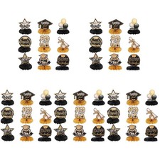 45 pcs Graduation Party Decorations Graduation Season Honeycomb Centerpieces