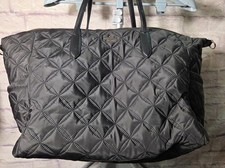Kate Spade Black Quilted Nylon Tote Bag With Leather Handles W/COA