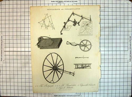 Old engraving pentagraph - old,
