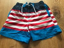 John Lewis Age 3 Boys swimming shorts navy , red and white striped