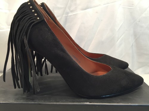 John lewis black suede - black,