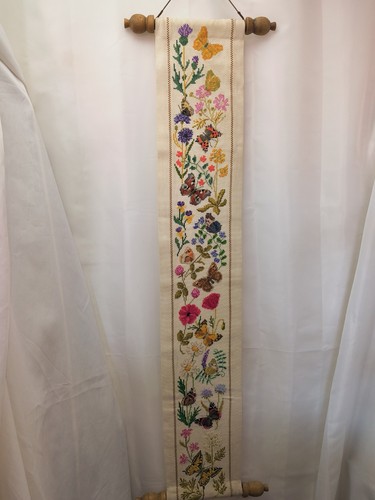 Vintage embroidery bell pull - vintage,