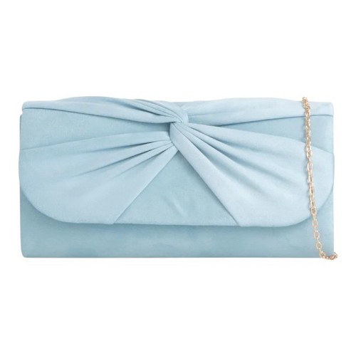 Women pleated suede clutch - clutch, bag