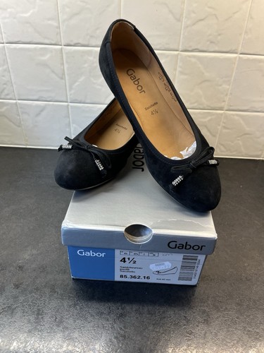 Gabor alvin black suede wedge - black,