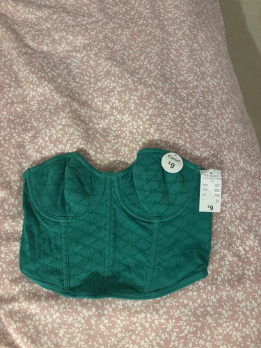 Primark green textured corset - textured,