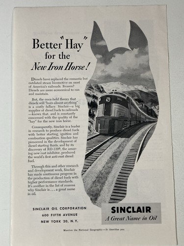 1952 sinclair motor oil print - 1952,