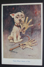 G E STUDDY Dogs Comic NON BONZO DOG GLOVES BULLWHIP WHAT I THINK OF YOU Humour