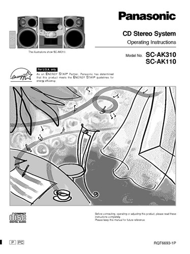 Panasonic ak110 ak310 cd - panasonic, sa-ak310