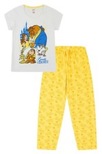 Womens Disney Beauty and The Beast Belle Mrs Potts Long Ladies Pyjamas