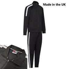 Black Mens Slim Fit Tracksuit Set Zip top Bottoms Joggers Gym Jogging Run