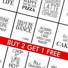 KITCHEN MOTIVATIONAL PRINTS - Funny Quotes - A4 A3 A2 Posters - Wall Art Home 