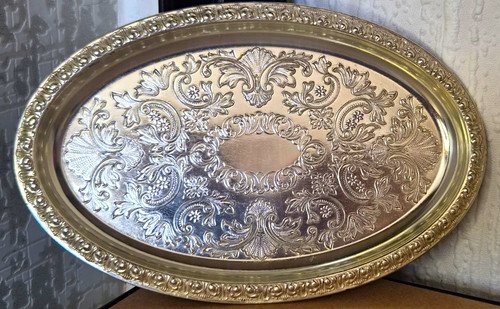 Oval silver plate - silver,