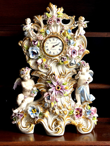 Capodimonte clock cherubs - clock,