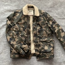 Tommy Hilfiger Jeans Men’s Camo Jacket Sherpa Lined Camouflage Medium M Military