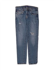 GAS Mens Distressed Straight Jeans W33 L32 Blue Cotton CH04