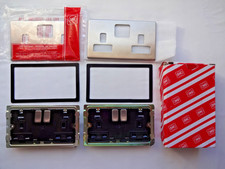 2x MK Aspect Double 2Gang Socket Brushed Stainless Steel K24347 BSS NO SCREWS