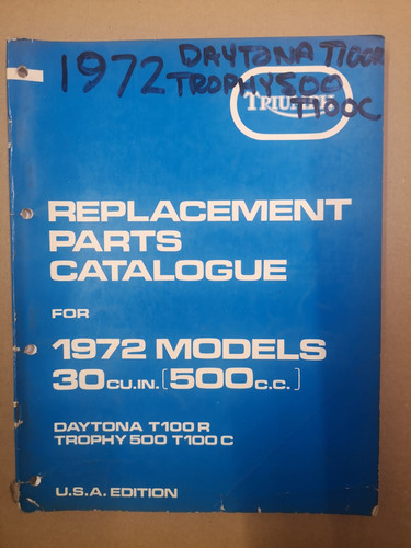 Genuine triumph parts book - genuine,