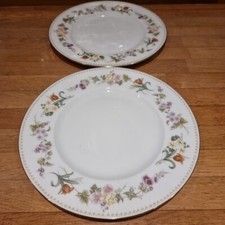 A Pair of Vintage Wedgwood Mirabelle Pattern Fine Bone China 11" Dinner Plates.