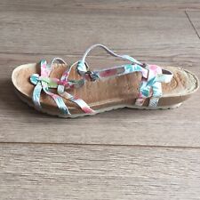 Panama Jacks Dori Tropical Women's Sandal 6 EU 39 Leather Tropical Print Shoe