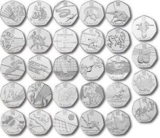London olympic 2012 50p coins - london,