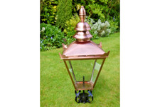 Copper Victorian Garden Street Post Lamp 90cm Vintage Lantern Top Metal Light 