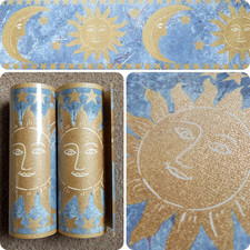 X2 90s Vintage MAYFAIR Wallpaper BORDERS Sun Moon Stars Celestial Starry Sky