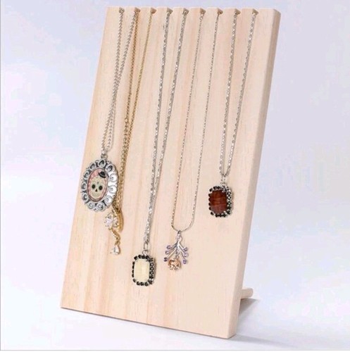 Natural wooden jewelry display - natural,