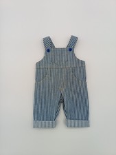 Handmade Boy Doll Striped Denim Dungarees For Baby Born Or Big Brother Dolls