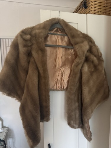 Vintage mink fur - stole,, satin