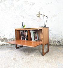 Mid Century Teak Vintage 1960s Record Cabinet Vinyl Storage Media LPs DELIVERY