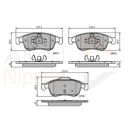 Brake pads set - pads, renault