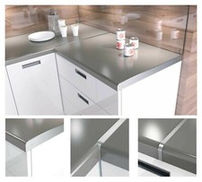 Aluminium Kitchen Worktop Joining Strips End Straight Corner Joint Silver 600 mm