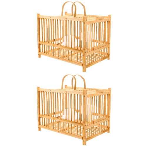 Orange bamboo bird cage - orange,