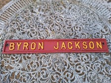 Vintage Cast Iron Nameplate Plaque Sign BYRON JACKSON FREE P&P 