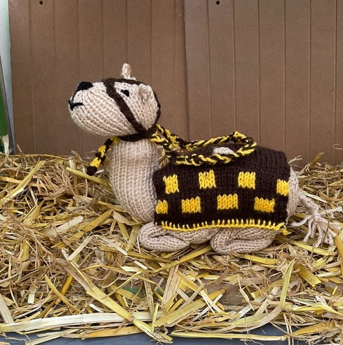 Hand knitted adult camel - knitted,