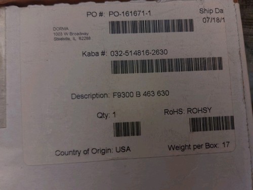 Dorma f9300b 463 - f9300b, 36in