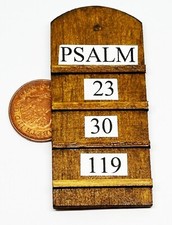 Dolls House Church Psalms Board Wooden Accessory 1:12 Scale Miniature tumdee