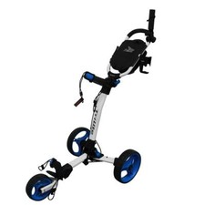 Axglo TriLite Golf Trolley 3 Wheel Push Cart White / Blue + FREE Accessory Pack