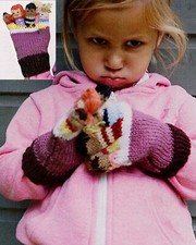 ORIGINAL KNITTING PATTERN TO MAKE CUTE BOY OR GIRLS FINGER GLOVE PUPPETS 3-5 YRS