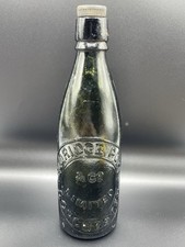 Antique Eldridge Pope & Co Dorchester Dark Green Glass Bottle With Screw Top