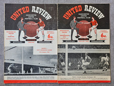 1962-1963 2 Manchester United Home Programmes Everton and Birmingham City