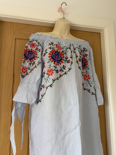 Zara sky blue embroidered - zara,